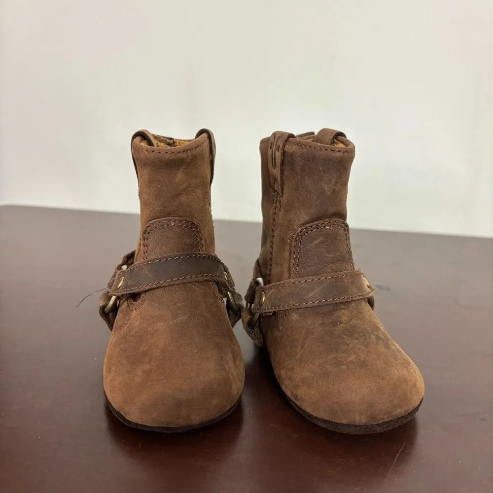 Frye Brown Harness Leather Riding Boots Baby Girl 1M 0-3 Months
